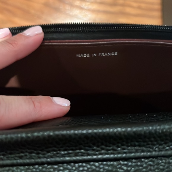 ❌SOLD❌New 2022 Chanel Classic Wallet Chain Full Set Black  Caviar Leather Silver - Picture 4 of 11